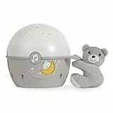 Chicco Next2Stars Nachtlicht Baby Sternenhimmel Projektor mit Plüschtier - Sternenlicht Projektor für Babybettchen, Nachtlicht mit Soundsensor, 3 Lichteffekte und Musik - 0+ Monate, Beige