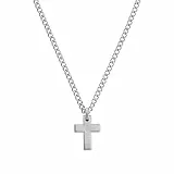 s.Oliver Kette mit Anhänger Edelstahl Herren Halsschmuck, 50 cm, Silber, Kreuz, Kommt in Schmuck Geschenk Box, 2026009