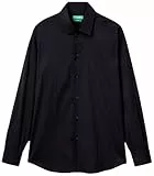 United Colors of Benetton Herren Camicia 5x3luq049 Hemd, Schwarz, L
