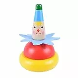 2 PCs Holz Clown Spinning Top Toy für Kinder farbige Spinning Tops Kinder #