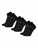 DANISH ENDURANCE Kurze Fahrradsocken, Sommer Rennrad Socken, Gepolstert, Herren & Damen, 3 Paar, Schwarz, 43-47