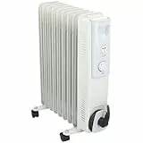alpina Heizkörper Ölradiator 2000W – Elektro Heizkörper mit Thermostat – Radiator Heizung Elektrisch mit Kabelaufbewahrung – Elektrische Standheizung mit Überhitzungsschutz – Weiße