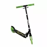 Muuwmi Lights Aluminium Scooter Glow - 200 mm Räder - ABEC 7 Lager - Höhenverstellbarer Lenker - Geeignet für Kinder - GS-Zertifiziert - Bis zu 100 kg - mit Leuchtrollen - Tretroller in grün-schwarz