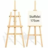 Staffelei Holz groß Leinwand Ständer 175 cm - Holzständer für Sitzplan Hochzeit Canvas Painting Staffeleien Bilderständer Easel für Kinder und Erwachsene Kiefernholz