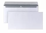 POSTHORN Briefumschläge Din lang (1000 Stück) | Briefumschlag ohne Fenster selbstklebend | Din lang Umschläge ohne Fenster mit 80g/m² Grammatur | Grauer Innendruck | 110x220mm | Weiß