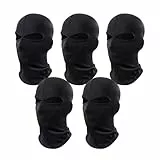 ATSNOSH 5 Stück Sturmhauben für Damen Herren, Motorradmaske, Balaclava mit 2 Löchern, Skimaske, Winter Sommer Gesichtsmaske, UV-Schutz (DE/NL/SE/PL, Alphanumerisch, Einheitsgröße, Schwarz)