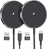 OANDYS für MagSafe Ladegerät Wireless Charger iPhone,15W Schnell Apple induktive ladestation für iPhone 17 16 15 14 13 12 Serie und AirPods 4-2/Pro, 2er-Pack 5ft Kabel,Mag-Safe Originalersatz