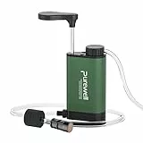 Purewell Edelstahl-Wasserfilterpumpe mit austauschbarem Kohlenstoff 0,01 Mikron Wasserfilter, 3 Filterstufen, tragbare Outdoor-Notfall- und Überlebensausrüstung - Camping, Wandern, Rucksackreisen