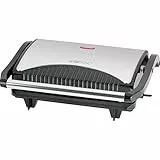 Clatronic® Kontaktgrill | beidseitiges fettfreies Grillen | 700W | antihaftbeschichtete Grillplatten | extra tiefen Rillen für intensives Grillmuster | Panini Grill | Kontaktgrill Toaster | MG 3519