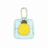 WisePoint Obst-geformte Münze Geldbörse, Faltbare PU Leder Geldbörse Mini Geldbörse für Frauen und Mädchen, niedliche Änderung Geldbörsen mit Schlüsselanhänger und Snap (Ananas)