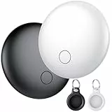 Schlüsselfinder Smart Air Tag Kompatibel mit Apple Wo ist? APP (nur iOS), Bluetooth Key Finder für Gepäck/Koffer Mattes Schwarz Schlüsselfinder Smart Air
