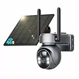SEHMUA 4G LTE Überwachungskamera Aussen Solar mit SIM Karte - 2K HD PTZ Kabellos Kamera Ohne WLAN Outdoor Akku, 355°/105° Schwenkbar, Farb Nachtsicht, 2-Wege-Audio, PIR Erkennung, IP66
