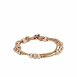 Fossil Armband Für Frauen, 19 cm Beige, Braun, Rose Gold Base Metall, Echtes Lederarmband, JA6539791