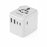 TESSAN Reiseadapter Weltweit, Universal Reiseadapter mit 2 USB A und 3 USB C, Internationaler Steckdosenadapter, Reisestecker Adapter Weltweit für USA England Japan Thailand Australien, Travel Adapter