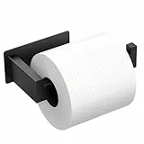 Auxmir Toilettenpapierhalter ohne Bohren, Selbstklebend Klopapierhalter Edelstahl Toilettenpapierhalter Rollenhalter Klorollenhalter WC Halter Papierhalter für Küche Toilette, Schwarz