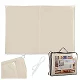Relaxdays Sonnensegel, 2,5x3,5 m, Polyester, wasserdicht, Segeltuch mit Ösen & Spannseilen, Sonnentuch rechteckig, beige