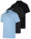 Real Essentials 3er-Pack: Herren-Poloshirt aus Jersey, Baumwolle, kurzärmelig, schnelltrocknend, atmungsaktiv – (erhältlich in Big & Tall), G einstellen, L