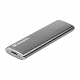 Verbatim Vx500 SSD 1 TB, Spacegrau, 29 g, Externe SSD, USB 3.0 SSD, Leicht, für Windows & Mac OS X, tragbares Laufwerk, USB-C, Hochgeschwindigkeits-Flashspeicher, Lesen 500 MB/s, Schreiben 290 MB/s