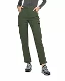 ATLASLAVA Wanderhose Damen Winter Gefüttert Softshellhose Skihose Winterhose Frauen Wasserdicht Trekkinghose Outdoor Hose Armeegrün XL