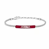 Clondo Armband für Herren und Damen, AS Rom, aus Stahl, offizielle Kollektion, elegantes und sportliches Accessoire mit Logo, Geschenkidee für Fans – verschiedene Modelle erhältlich, Taglia Unica