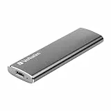 Verbatim Vx500 SSD 1 TB, Spacegrau, 29 g, Externe SSD, USB 3.0 SSD, Leicht, für Windows & Mac OS X, tragbares Laufwerk, USB-C, Hochgeschwindigkeits-Flashspeicher, Lesen 500 MB/s, Schreiben 290 MB/s