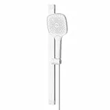 Rainsworth Duschsystem mit Thermostat und Glasablage Beige - Duscharmatur Komplettset mit Regendusche 20 x 20 cm, Handbrause 3 Strahlarten - Duschset Regendusche mit Armatur