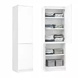 Home Collective Kleiderschrank, Garderobenschrank, Mehrzweckschrank 2-türig mit 5 Einlegeböden | Vielseitiger Schrank für Schlafzimmer, Flur oder Büro | 50x40x180 cm (BxTxH) | Weiß