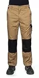 DINOZAVR Fortum Arbeitshosen Männer - Arbeitshose Herren mit Gürtelschlaufen, Reißverschluss, elastischer Bund, Knieverstärkung & Kniepolstertaschen, Cargotasche, Multifunktionstaschen Khaki EU48