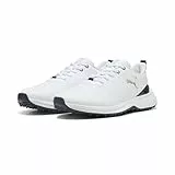 PUMA Herren Fusion Grip 6 EVO Golfschuh, White Silver, 43 EU, Puma Weiß Puma Silber, 43 EU