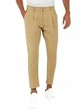 Runcati Herren Anzughosen Angenehme Praktische Hosen Casual Business Sommerhose Einfarbig Standhosen mit Taschen Khaki XX-Groß