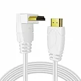 TNP 4K HDMI-Kabel mit 270-Grad-Winkel (0,9 m) – Weiß, High-Speed 18 Gbps HDMI-Kabel 4K 60Hz HDR 2K 2160p 1080p 1440p 3D ARC/eARC Ethernet für Video-Gaming Xbox One X PS4 Pro & Apple TV HDTV