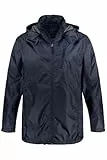 JP 1880 Herren große Größen Übergrößen Menswear L-8XL Regenjacke, wasserdicht, Kapuze, Zipper, leichtes Mesh Futter dunkel Marine 4XL 809332730-4XL