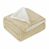 Mixibaby Hochwertige Wohndecken Kuscheldecken, extra Dicke warm Sofadecke/Couchdecke, Größe:150 cm x 200 cm, Farbe:Natur