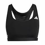 adidas Damen Optime Essentials Workout 3-Stripes Medium Support Bra, Black/White, XL