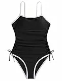 Odizli Badeanzug Mädchen Kinder Sommer Spaghettiträger Bowknot Einteiliger Badeanzüge Bademode Schwimmanzug Strandmode Swimsuit Schwarz 11-12 Jahre