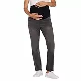 Motherhood Maternity Damen-Schwangerschaftsjeans, geheime Passform über dem Bauch, schmal, gerades Bein, Black Stone Wash, Groß
