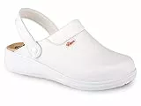 Dian Clog- Ultraleichter, Antibakteriall, Rutschfester Sicherheitstrainer, ideal für Krankenhaus-, Gesundheits-, Küchen- und Reinigungspersonal, Mar Weiß
