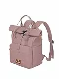 Travelite Handgepäck Rucksack, Laptop Rucksack 14 Zoll, Basics Short Handle Rollup, Reiserucksack Rolltop Funktion, Smoky Rose, 37-46 cm, 14 Liter