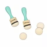 Craftelier - Tintenapplikator Set für Scrapbooking und andere Bastelarbeiten | Enthält 2 Applikatoren mit Klettverschluss + 5 austauschbare runde Pads mit 30 mm Durchmesser | Farbe Türkis