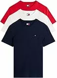 Tommy Jeans Herren 3er Pack T-Shirts Kurzarm aus Baumwolle, Mehrfarbig (Ecru/Dark Night Navy/Sphre Red), M