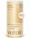 VETAIN Proteinpulver Vegan Neutral - 23g Eiweiß - Ohne künstliche Süßungsmittel - Bio Protein Pulver - 4 Proteinquellen fermentiert Erbsen - Vollständiges EAA & BCAA - 540g - NEUE REZEPTUR