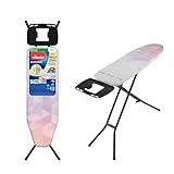 Vileda Diamond Bügelbrett | Höhenverstellbarer Bügeltisch mit titanbeschichtetem Bezug | Für Dampfbügelstationen, TÜV-geprüft & stabil - Große Bügelfläche 120x38 cm | 3 Jahre Garantie | Eco-Verpackung