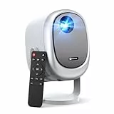 Beamer【360° Drehbarer/Auto Trapezkorrektur/E-Fokus】 WiFi Bluetooth Projektor Full HD 1080P unterstützt, 500ANSI Tragbarer Mini Beamer für Heimkino/Outdoor Handy staubdichter LED, 50% Zoom