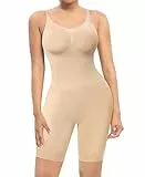 YARRCO Shapewear Damen Body Shaper Bauchweg Shaping Bodysuits Figurformende Unterwäsche Miederbody Formende Miederhose (Beige, S)