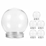 Yardwe DIY Schneekugeln aus durchsichtigem Kunststoff 6 teilig 150ml mit Schraubverschluss für Weihnachtsbasteleien und kreative Bastelanleitungen