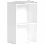 Vida Designs Oxford Bücherregal mit 2 Ebenen, würfelförmig, weiß, Holz-Regaleinheit für Büro, Wohnzimmermöbel