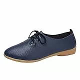 Business Schuhe Damen Leder Halbschuhe Schnürschuhe Low-Top Sneaker Atmungsaktiv Schnürhalbschuhe Moderne Schnürschuhe Mit Gummisohle Frauen Klassische Leder Schuhe Schnürung Wildleder Businessschuhe