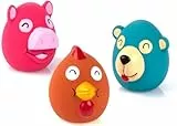 Chiwava 3er Pack 2,6 Zoll Quietschen Latex Hundespielzeug Niedliche Tiere Gesicht Interaktives Spiel für kleine Hunde