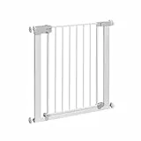 Safety 1st Auto Close Gate, Treppenschutzgitter ohne Bohren, 73–80 cm (max. 136 cm erweiterbar), automatisch schließendes Türschutzgitter, mit einer Hand öffnen, kein Bohren, Zweifachsicherung, Weiß