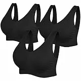 SIMIYA Damen Bequem BH, Klassische Frauen Bustier, Push Up und Ohne Bügel, 1er Pack 3er Pack, 3XL, 3 Stück Schwarz